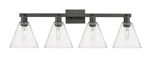 Innovations - 716-4W-BK-GBC-84 - Four Light Bath Vanity - Arcadia - Matte Black