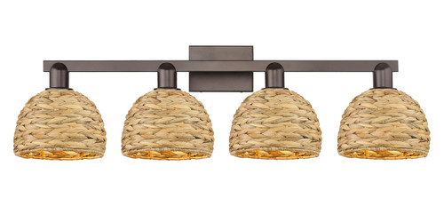 Innovations - 716-4W-OB-RBD-8-NAT - Four Light Bath Vanity - Arcadia - Oil Rubbed Bronze