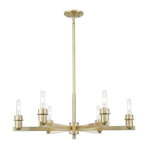 Innovations - 716-6CR-AB - Six Light Chandelier - Arcadia - Antique Brass