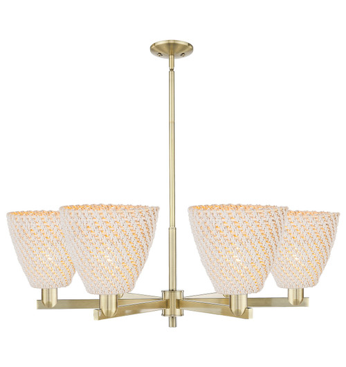 Innovations - 716-6CR-AB-NBD-9-NAT - Six Light Chandelier - Arcadia - Antique Brass