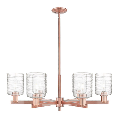 Innovations - 716-6CR-AC-G1113 - Six Light Chandelier - Arcadia - Antique Copper