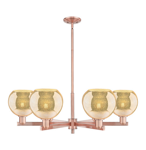 Innovations - 716-6CR-AC-G128-8 - Six Light Chandelier - Arcadia - Antique Copper