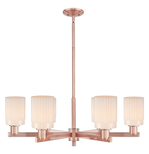 Innovations - 716-6CR-AC-G341 - Six Light Chandelier - Arcadia - Antique Copper