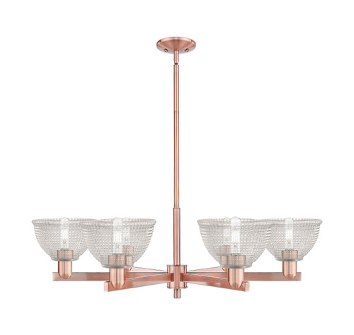Innovations - 716-6CR-AC-G422 - Six Light Chandelier - Arcadia - Antique Copper