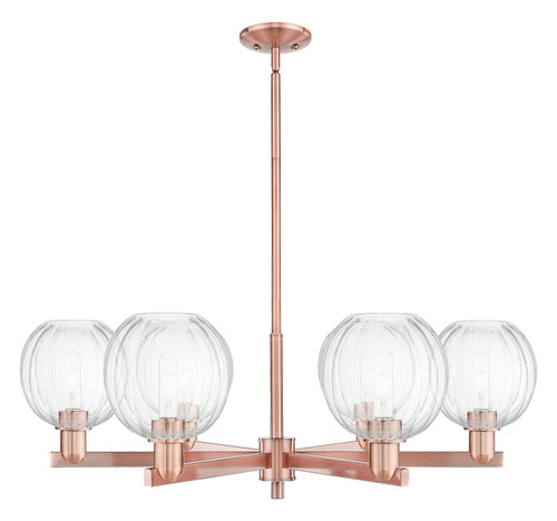 Innovations - 716-6CR-AC-G458-7CL - Six Light Chandelier - Arcadia - Antique Copper