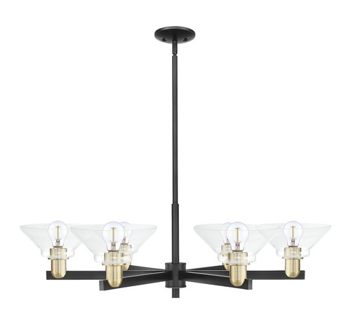 Innovations - 716-6CR-BAB-G132 - Six Light Chandelier - Arcadia - Black Antique Brass