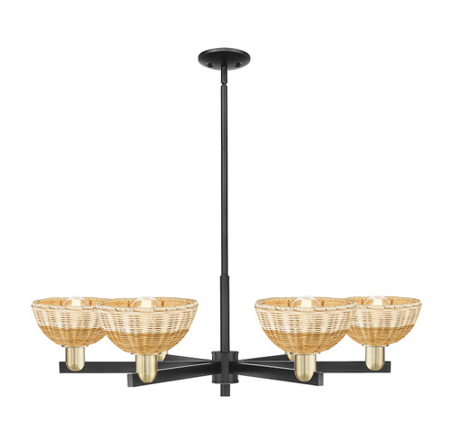 Innovations - 716-6CR-BAB-NBD2-75-NAT - Six Light Chandelier - Arcadia - Black Antique Brass