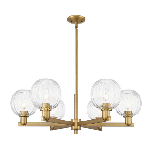 Innovations - 716-6CR-BB-G458-7CL - Six Light Chandelier - Arcadia - Brushed Brass