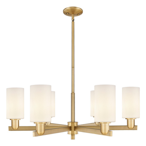 Innovations - 716-6CR-BB-G801 - Six Light Chandelier - Arcadia - Brushed Brass