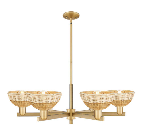 Innovations - 716-6CR-BB-NBD2-75-NAT - Six Light Chandelier - Arcadia - Brushed Brass