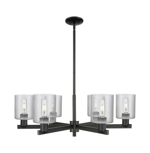 Innovations - 716-6CR-BK-G112 - Six Light Chandelier - Arcadia - Matte Black