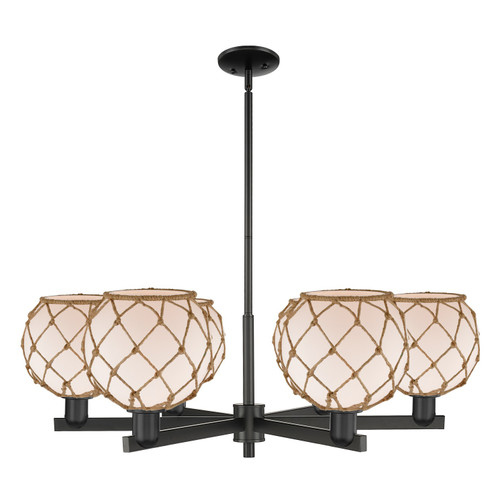 Innovations - 716-6CR-BK-G121-8RB - Six Light Chandelier - Arcadia - Matte Black