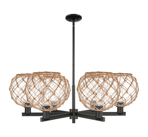 Innovations - 716-6CR-BK-G122-10RB - Six Light Chandelier - Arcadia - Matte Black