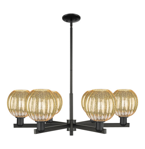 Innovations - 716-6CR-BK-G458-7ME - Six Light Chandelier - Arcadia - Matte Black