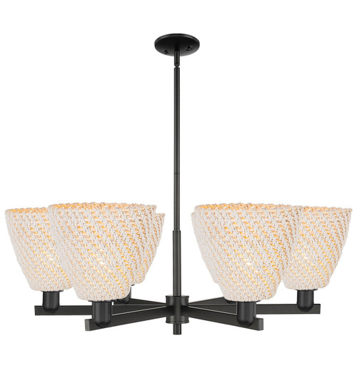 Innovations - 716-6CR-BK-NBD-9-NAT - Six Light Chandelier - Arcadia - Matte Black