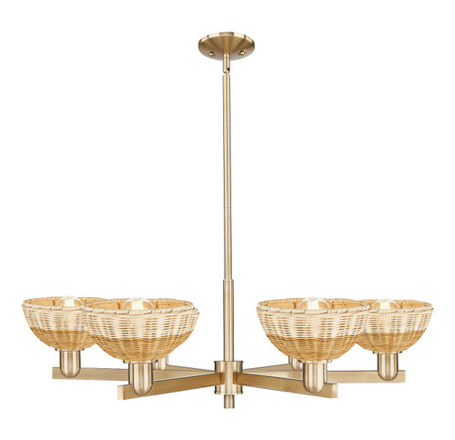 Innovations - 716-6CR-CB-NBD2-75-NAT - Six Light Chandelier - Arcadia - Champagne Bronze