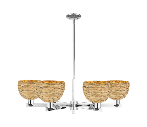 Innovations - 716-6CR-PC-RBD-8-NAT - Six Light Chandelier - Arcadia - Polished Chrome