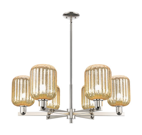 Innovations - 716-6CR-PN-G460-7ME - Six Light Chandelier - Arcadia - Polished Nickel