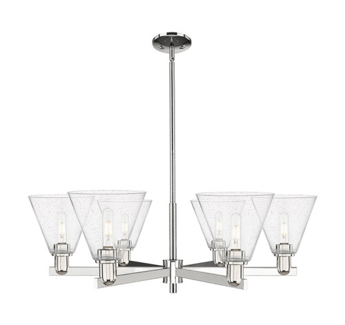 Innovations - 716-6CR-PN-GBC-84 - Six Light Chandelier - Arcadia - Polished Nickel
