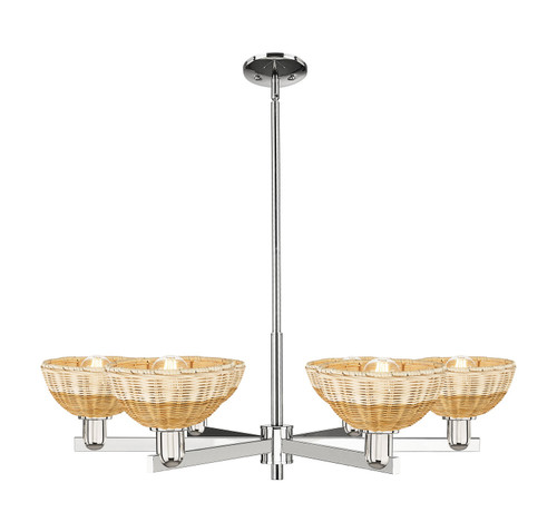 Innovations - 716-6CR-PN-NBD2-75-NAT - Six Light Chandelier - Arcadia - Polished Nickel