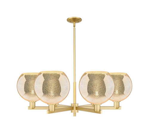 Innovations - 716-6CR-SG-G128-10 - Six Light Chandelier - Arcadia - Satin Gold