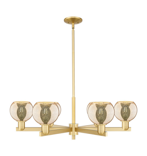 Innovations - 716-6CR-SG-G128-6 - Six Light Chandelier - Arcadia - Satin Gold