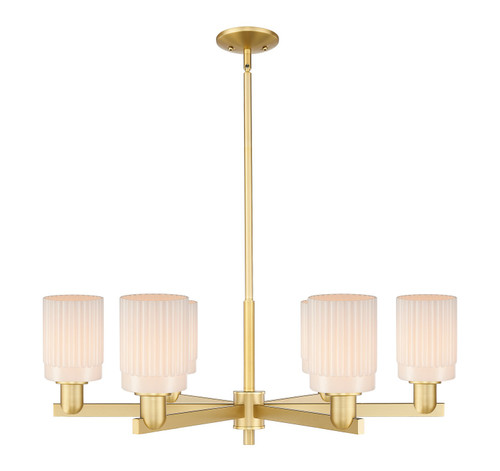 Innovations - 716-6CR-SG-G341 - Six Light Chandelier - Arcadia - Satin Gold
