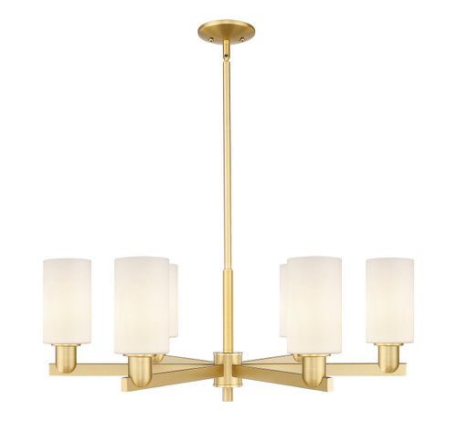 Innovations - 716-6CR-SG-G801 - Six Light Chandelier - Arcadia - Satin Gold