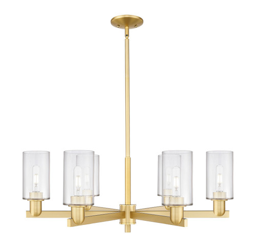Innovations - 716-6CR-SG-G802 - Six Light Chandelier - Arcadia - Satin Gold