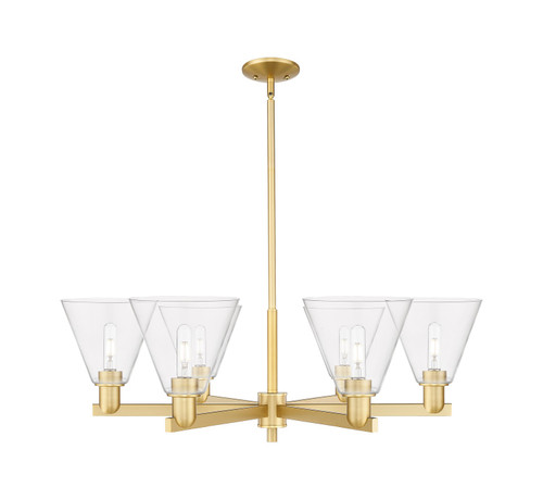 Innovations - 716-6CR-SG-GBC-82 - Six Light Chandelier - Arcadia - Satin Gold