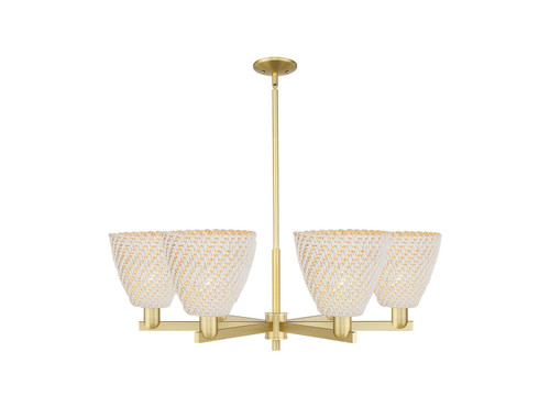 Innovations - 716-6CR-SG-NBD-9-NAT - Six Light Chandelier - Arcadia - Satin Gold