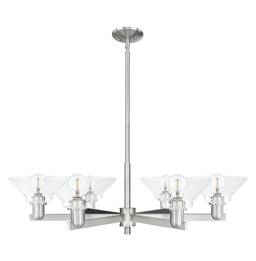 Innovations - 716-6CR-SN-G132 - Six Light Chandelier - Arcadia - Satin Nickel