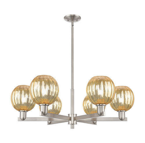 Innovations - 716-6CR-SN-G458-7ME - Six Light Chandelier - Arcadia - Satin Nickel