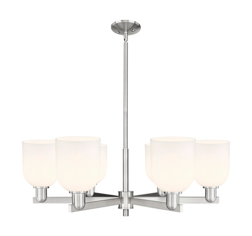 Innovations - 716-6CR-SN-G558-6GWH - Six Light Chandelier - Arcadia - Satin Nickel