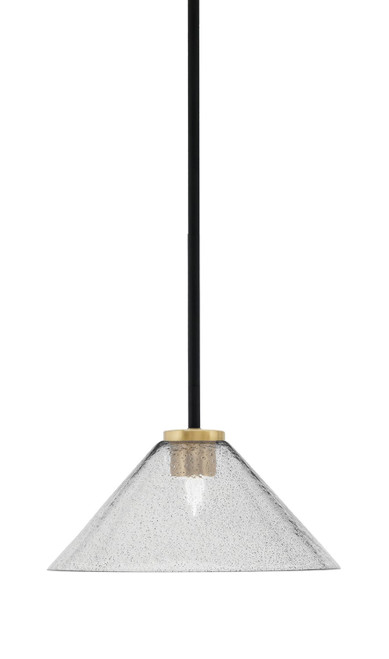 Toltec Lighting - 6201-MBNAB-2122 - One Light Mini Pendant - Sandia - Matte Black & New Age Brass