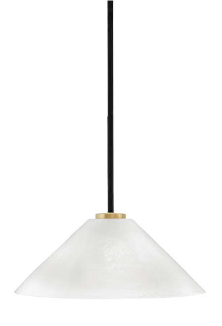 Toltec Lighting - 6201-MBNAB-2161 - One Light Pendant - Sandia - Matte Black & New Age Brass