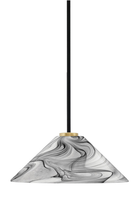 Toltec Lighting - 6201-MBNAB-2169 - One Light Pendant - Sandia - Matte Black & New Age Brass
