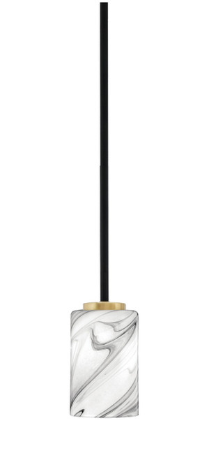 Toltec Lighting - 6201-MBNAB-3009 - One Light Mini Pendant - Sandia - Matte Black & New Age Brass
