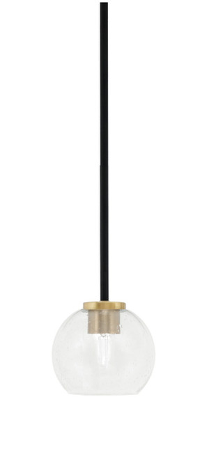 Toltec Lighting - 6201-MBNAB-4100 - One Light Mini Pendant - Sandia - Matte Black & New Age Brass
