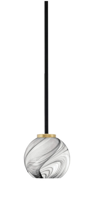 Toltec Lighting - 6201-MBNAB-4109 - One Light Mini Pendant - Sandia - Matte Black & New Age Brass