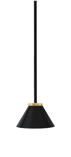 Toltec Lighting - 6201-MBNAB-421-MB - One Light Mini Pendant - Sandia - Matte Black & New Age Brass