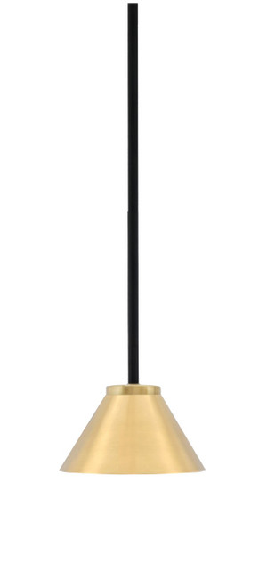 Toltec Lighting - 6201-MBNAB-421-NAB - One Light Mini Pendant - Sandia - Matte Black & New Age Brass