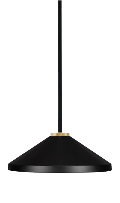 Toltec Lighting - 6201-MBNAB-424-MB - One Light Pendant - Sandia - Matte Black & New Age Brass