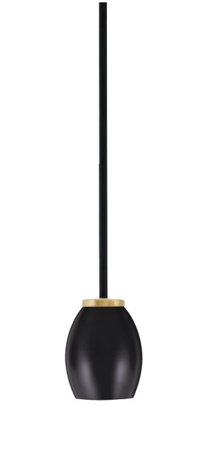 Toltec Lighting - 6201-MBNAB-426-MB - One Light Mini Pendant - Sandia - Matte Black & New Age Brass