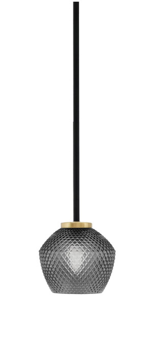 Toltec Lighting - 6201-MBNAB-4622 - One Light Mini Pendant - Sandia - Matte Black & New Age Brass