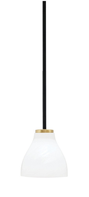 Toltec Lighting - 6201-MBNAB-4761 - One Light Mini Pendant - Sandia - Matte Black & New Age Brass