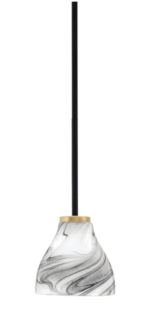 Toltec Lighting - 6201-MBNAB-4769 - One Light Mini Pendant - Sandia - Matte Black & New Age Brass