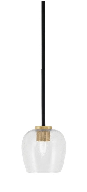 Toltec Lighting - 6201-MBNAB-4810 - One Light Mini Pendant - Sandia - Matte Black & New Age Brass