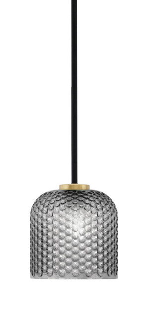 Toltec Lighting - 6201-MBNAB-4912 - One Light Mini Pendant - Sandia - Matte Black & New Age Brass