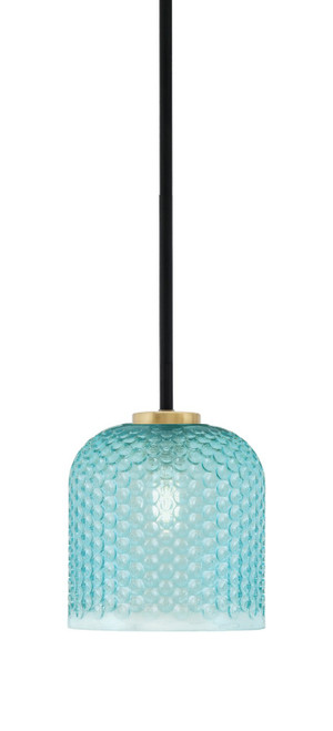 Toltec Lighting - 6201-MBNAB-4915 - One Light Mini Pendant - Sandia - Matte Black & New Age Brass